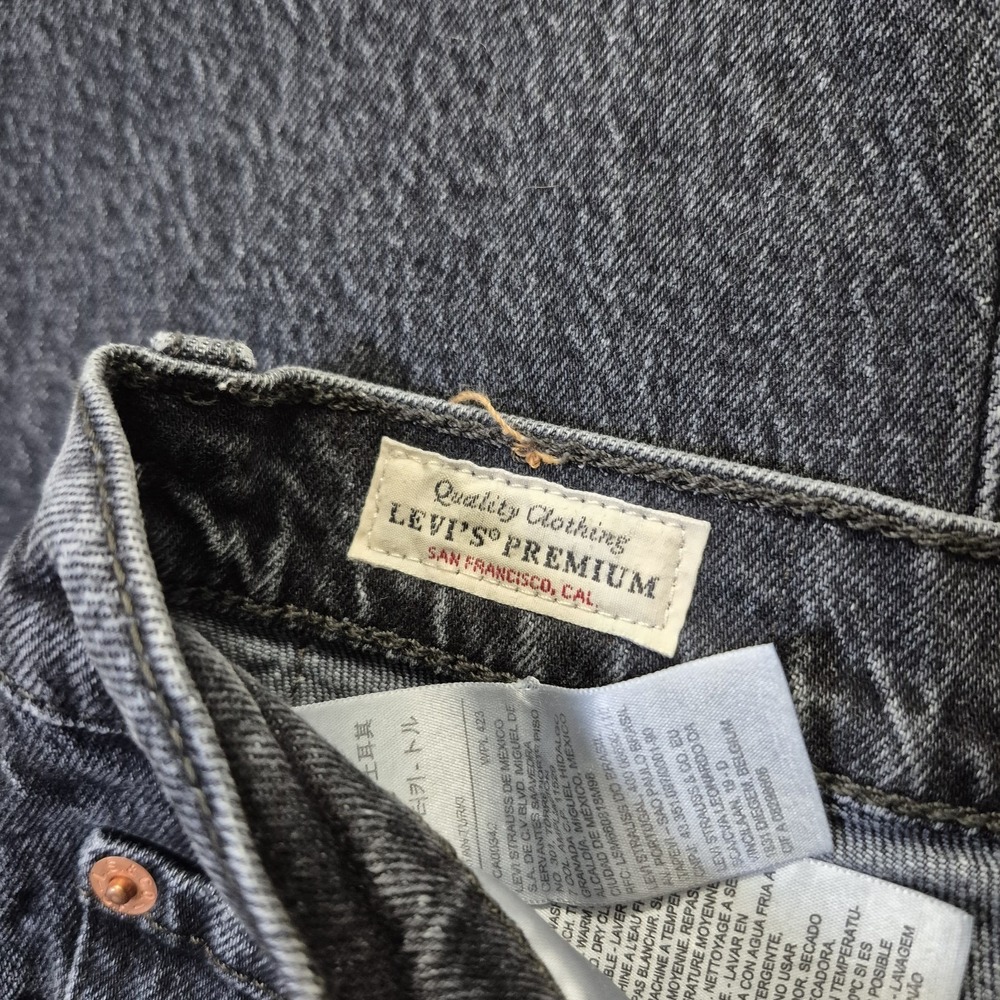 Levis Premium Jeans Ribcage Straight Ankle Womens 27/27 Black Relaxed 90s Mom - Picture 3 of 14